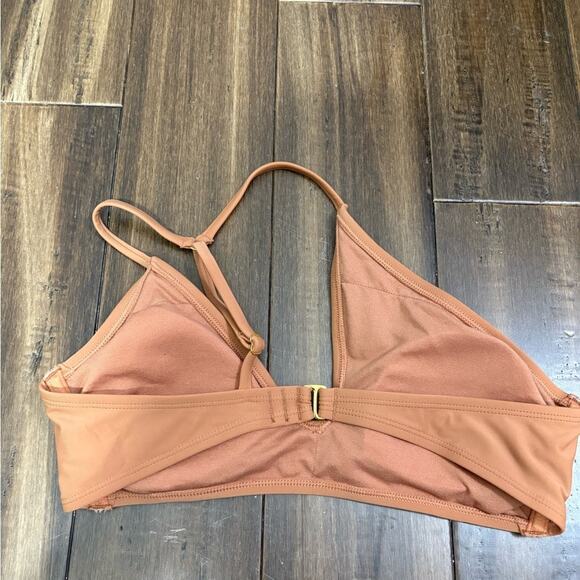 size M Brown Cut Out Asymmetrical Two Piece Bathing Swim Bikini Sexy - Picture 4 of 6